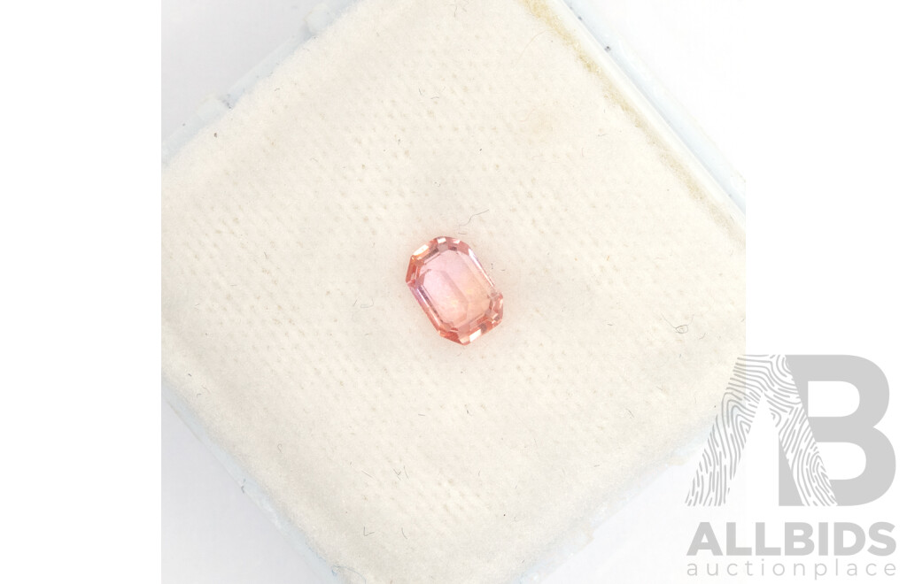 Pink Sapphire, Natural Unset Emerald Cut Gemstone, 0.35ct