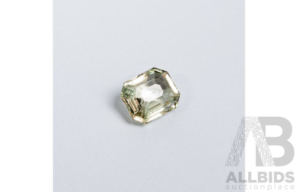 Green Sapphire, Natural Corundum Unset Emerald Cut Gemstone, Origin Sri Lanka, 2.20ct
