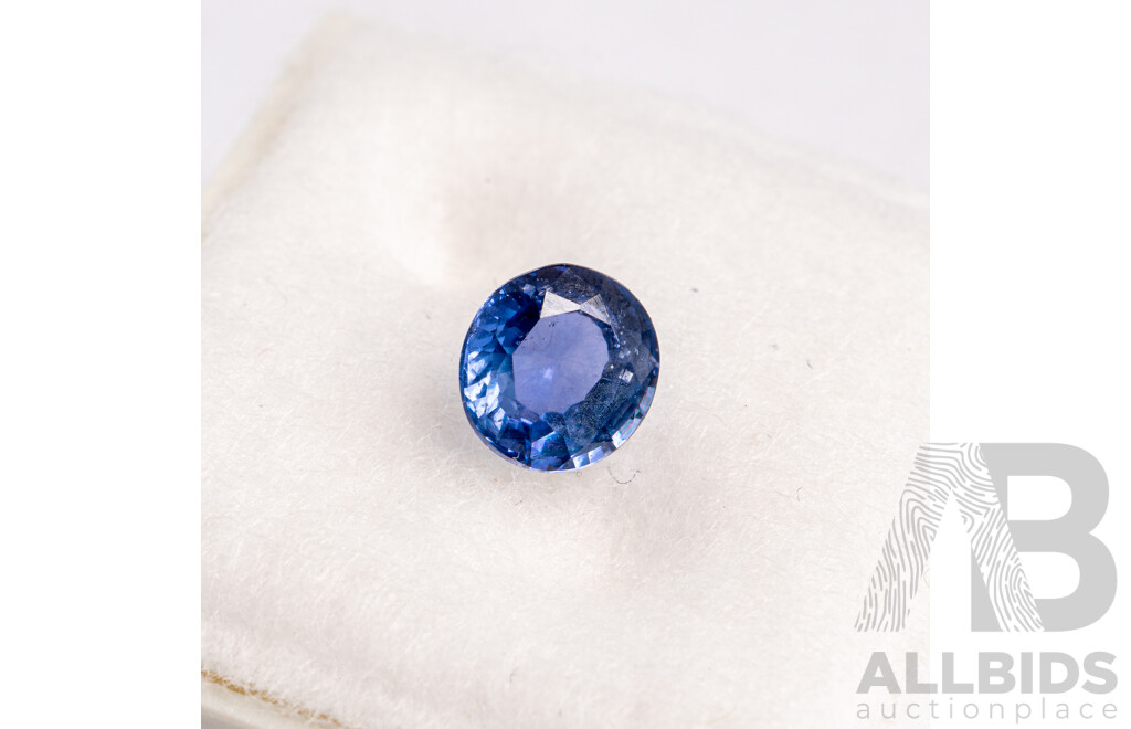 Blue Sapphire, Natural Corundum Unset Oval Cut Gemstone, Origin Sri Lanka, 0.85ct