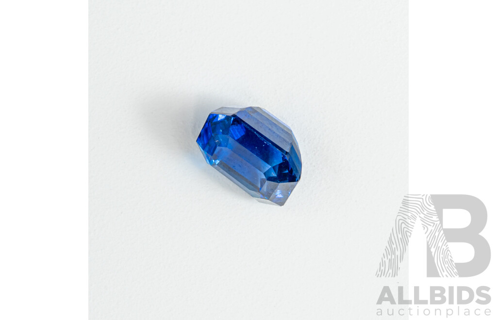 Blue Sapphire, Natural Corundum Emerald Cut Gemstone, Origin Sri Lanka, 3.11ct - AGTL & IGL Reports