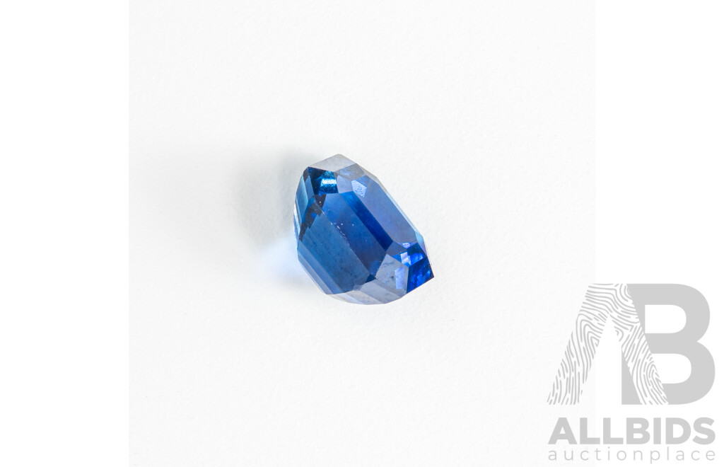 Blue Sapphire, Natural Corundum Emerald Cut Gemstone, Origin Sri Lanka, 3.11ct - AGTL & IGL Reports