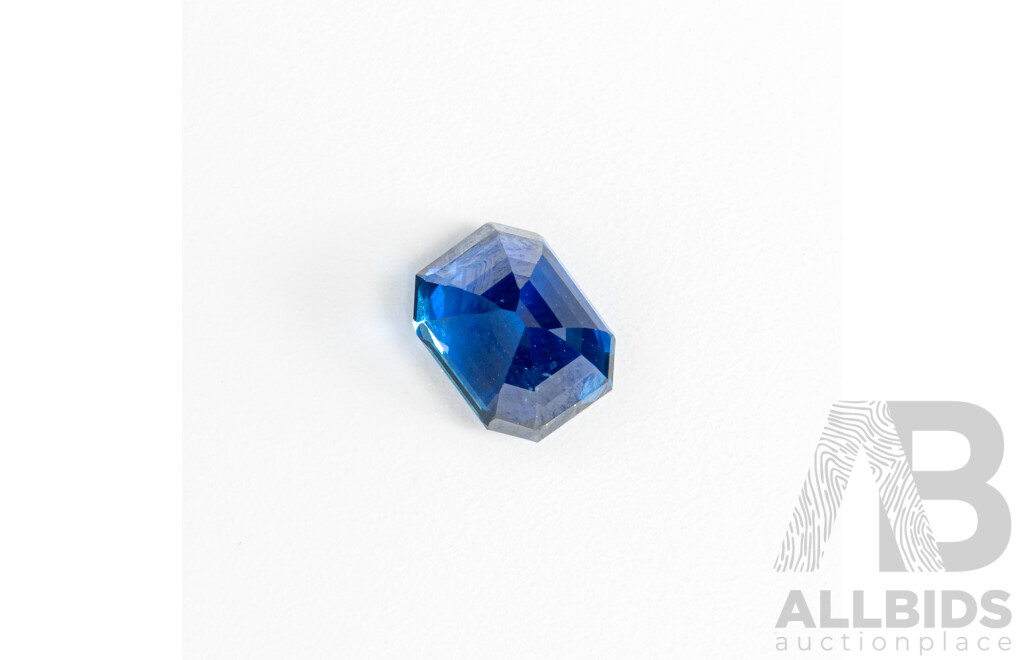 Blue Sapphire, Natural Corundum Emerald Cut Gemstone, Origin Sri Lanka, 3.11ct - AGTL & IGL Reports