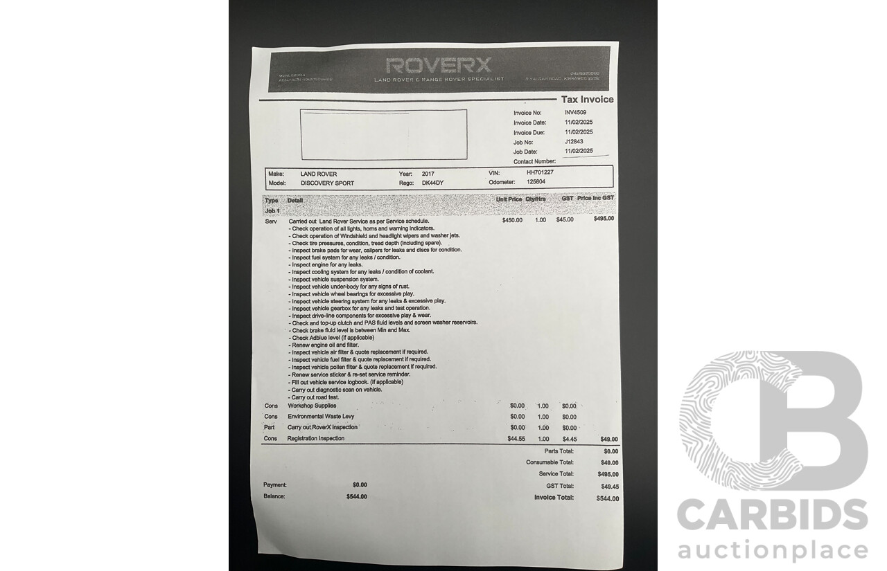 06/2017 Land Rover Discovery Sport TD4 150 SE (AWD) LC MY17 4d Wagon Ammonite Grey Metallic Turbo Diesel 2.0L - 7 Seater