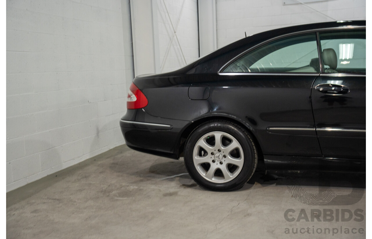 2/2005 Mercedes-Benz CLK200K Elegance C209 2d Coupe Obsidian Black Metallic Supercharged 1.8L