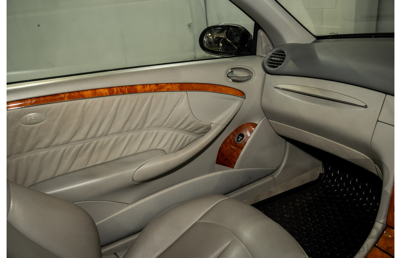 2/2005 Mercedes-Benz CLK200K Elegance C209 2d Coupe Obsidian Black Metallic Supercharged 1.8L