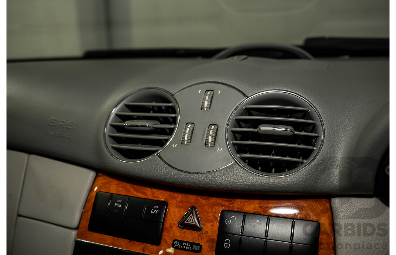 2/2005 Mercedes-Benz CLK200K Elegance C209 2d Coupe Obsidian Black Metallic Supercharged 1.8L