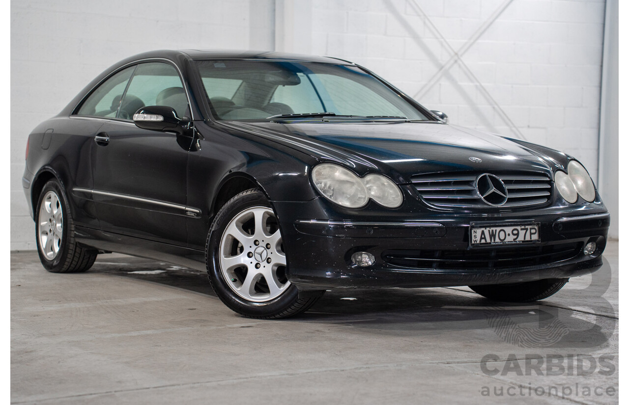 2/2005 Mercedes-Benz CLK200K Elegance C209 2d Coupe Obsidian Black Metallic Supercharged 1.8L