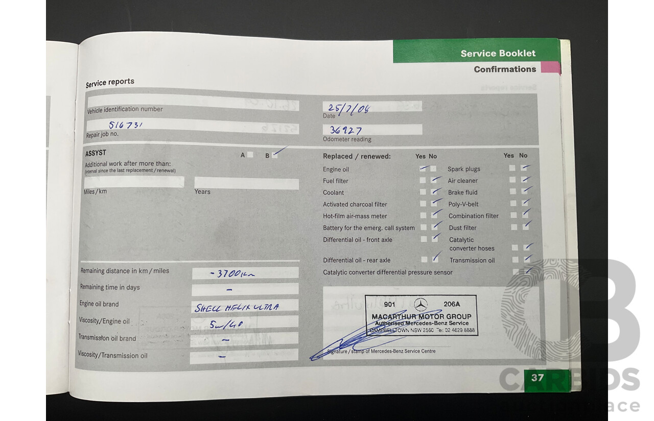 2/2005 Mercedes-Benz CLK200K Elegance C209 2d Coupe Obsidian Black Metallic Supercharged 1.8L