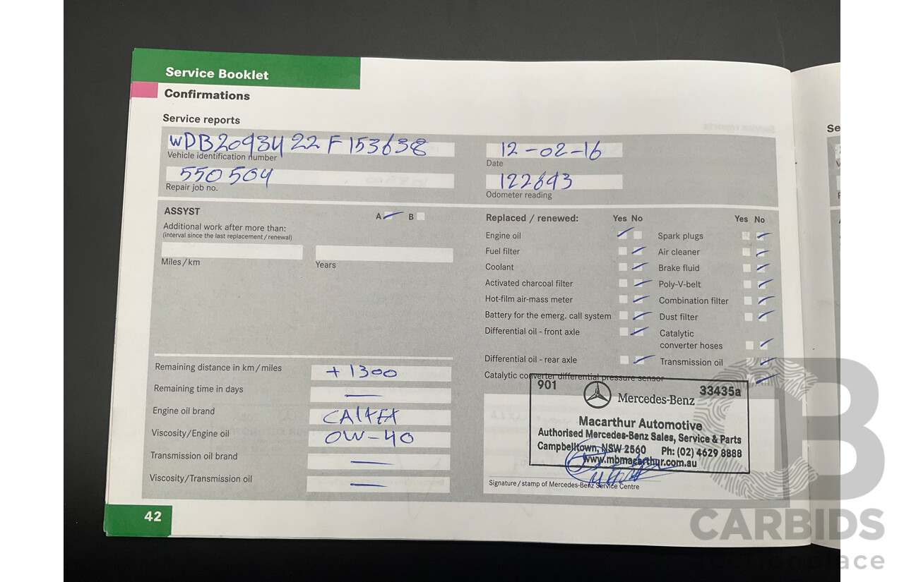 2/2005 Mercedes-Benz CLK200K Elegance C209 2d Coupe Obsidian Black Metallic Supercharged 1.8L