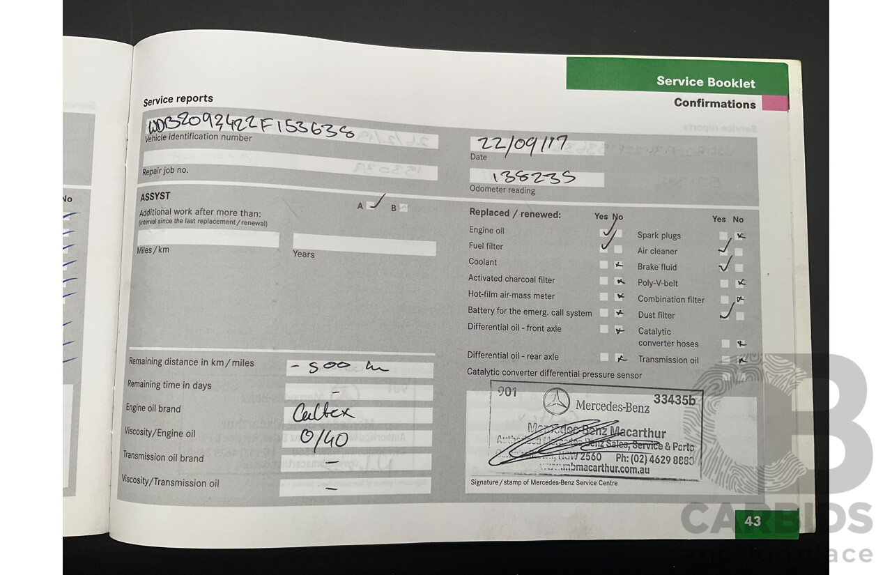 2/2005 Mercedes-Benz CLK200K Elegance C209 2d Coupe Obsidian Black Metallic Supercharged 1.8L