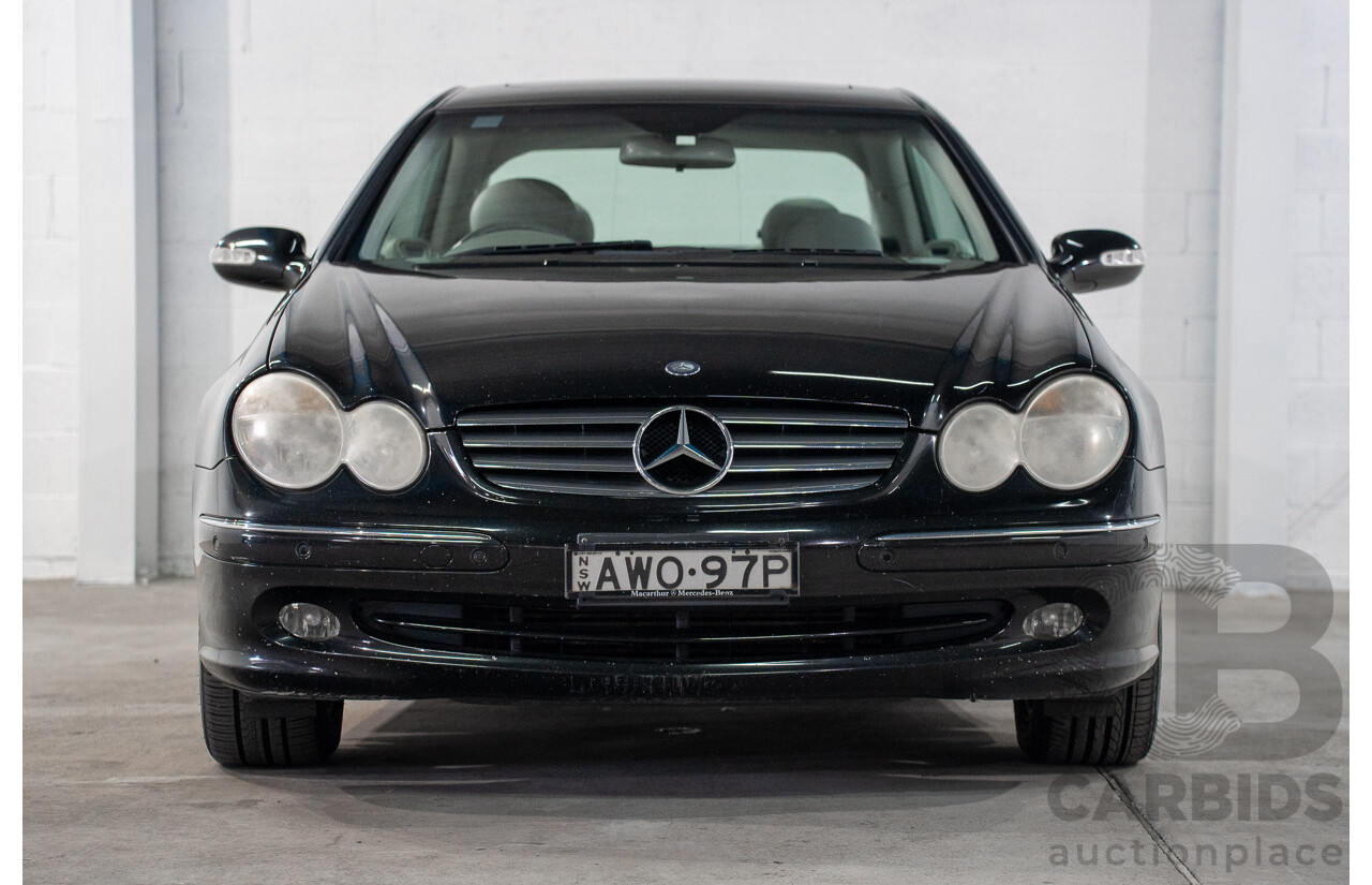2/2005 Mercedes-Benz CLK200K Elegance C209 2d Coupe Obsidian Black Metallic Supercharged 1.8L