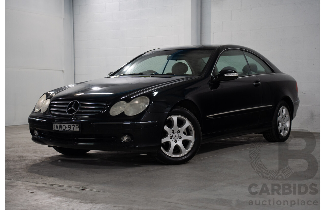 2/2005 Mercedes-Benz CLK200K Elegance C209 2d Coupe Obsidian Black Metallic Supercharged 1.8L