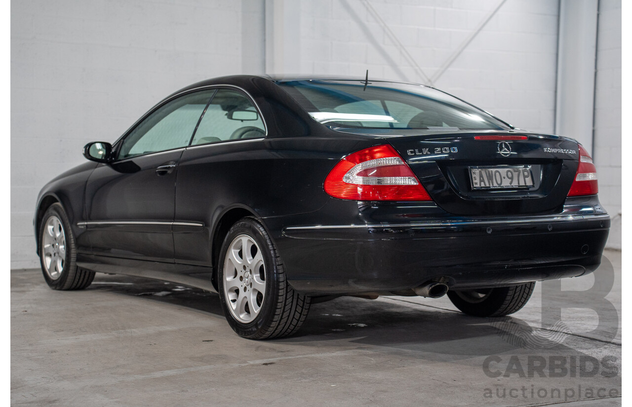 2/2005 Mercedes-Benz CLK200K Elegance C209 2d Coupe Obsidian Black Metallic Supercharged 1.8L