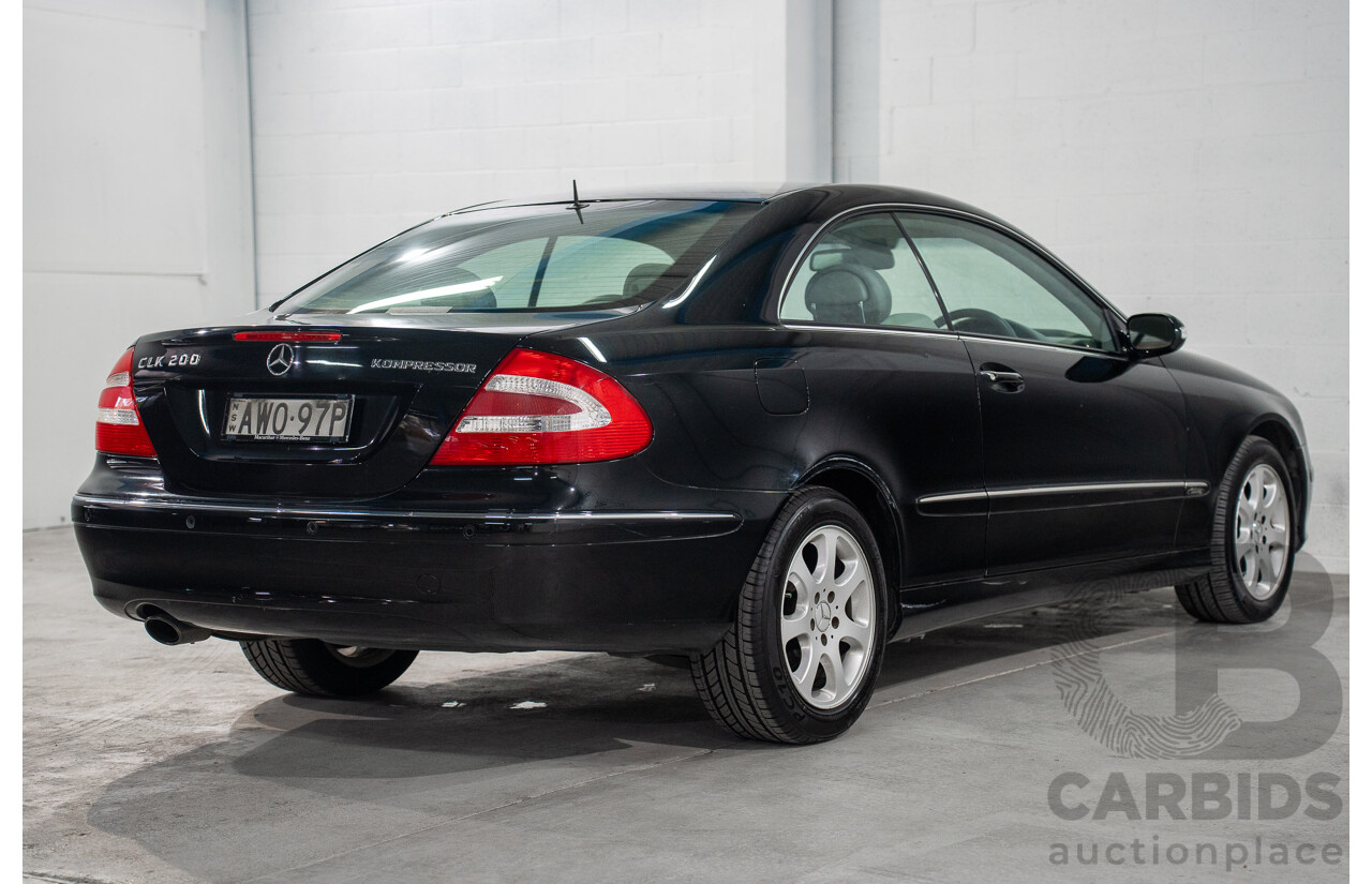 2/2005 Mercedes-Benz CLK200K Elegance C209 2d Coupe Obsidian Black Metallic Supercharged 1.8L