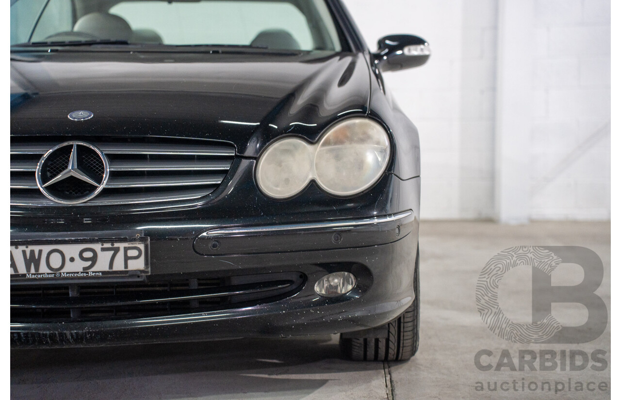 2/2005 Mercedes-Benz CLK200K Elegance C209 2d Coupe Obsidian Black Metallic Supercharged 1.8L
