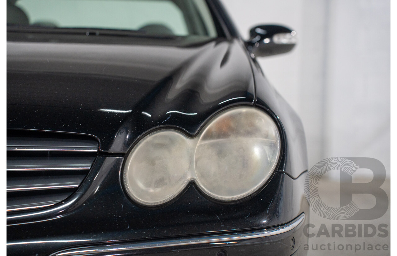 2/2005 Mercedes-Benz CLK200K Elegance C209 2d Coupe Obsidian Black Metallic Supercharged 1.8L