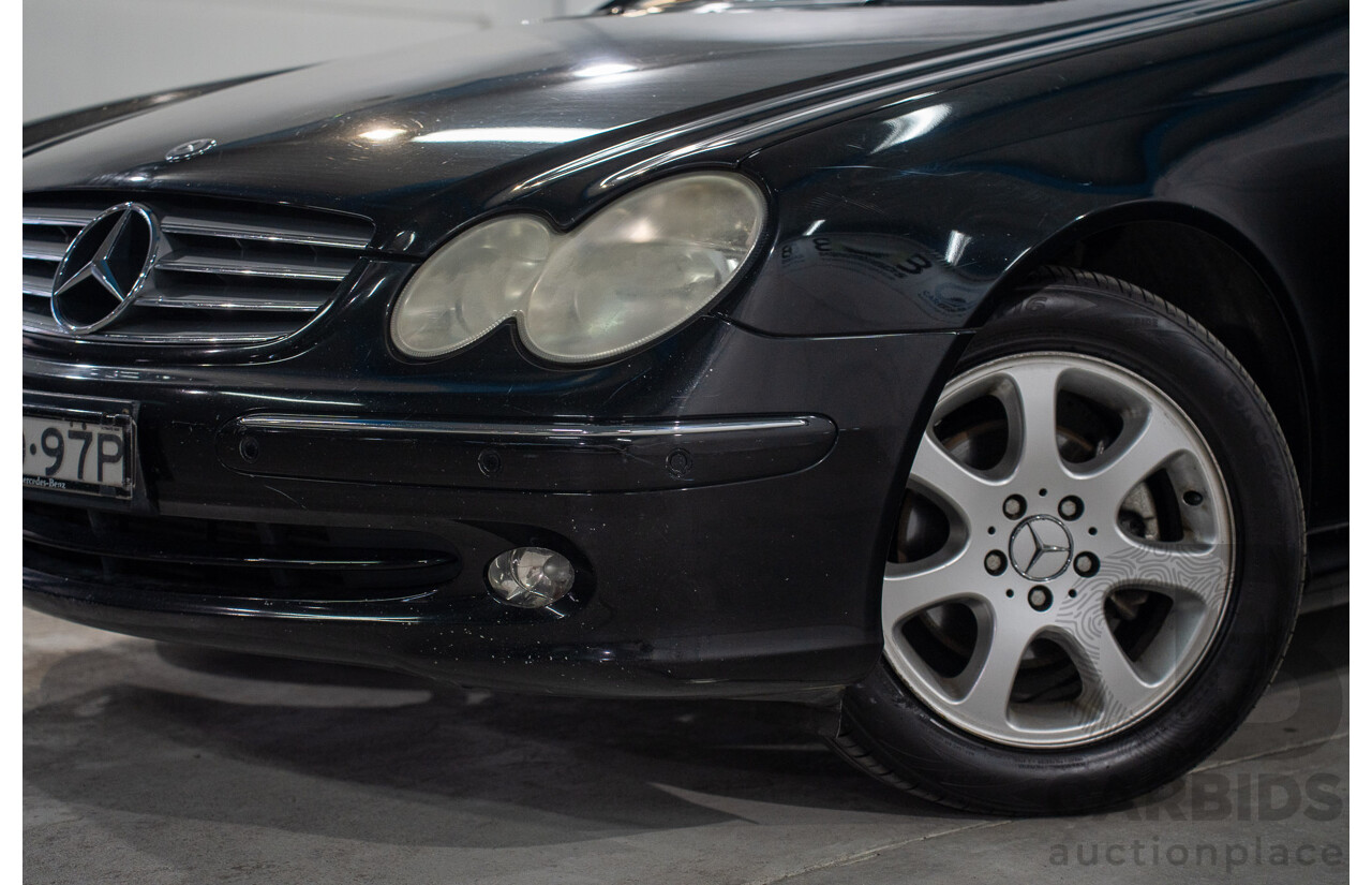 2/2005 Mercedes-Benz CLK200K Elegance C209 2d Coupe Obsidian Black Metallic Supercharged 1.8L