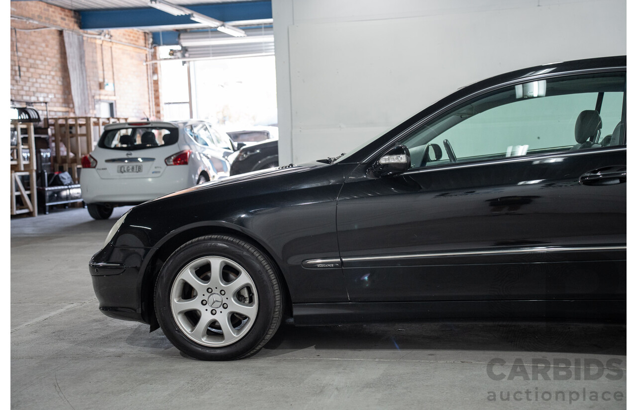 2/2005 Mercedes-Benz CLK200K Elegance C209 2d Coupe Obsidian Black Metallic Supercharged 1.8L