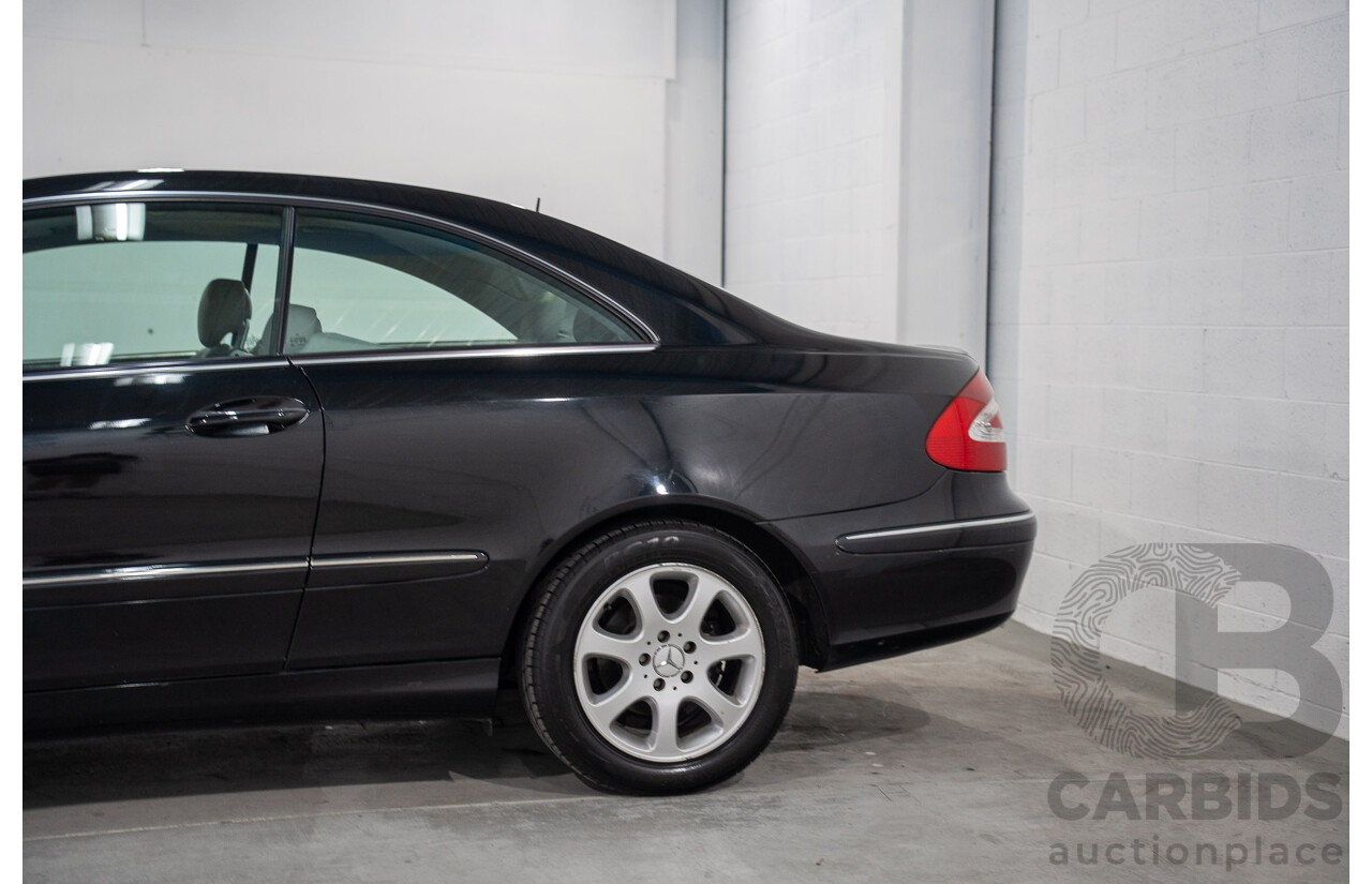 2/2005 Mercedes-Benz CLK200K Elegance C209 2d Coupe Obsidian Black Metallic Supercharged 1.8L