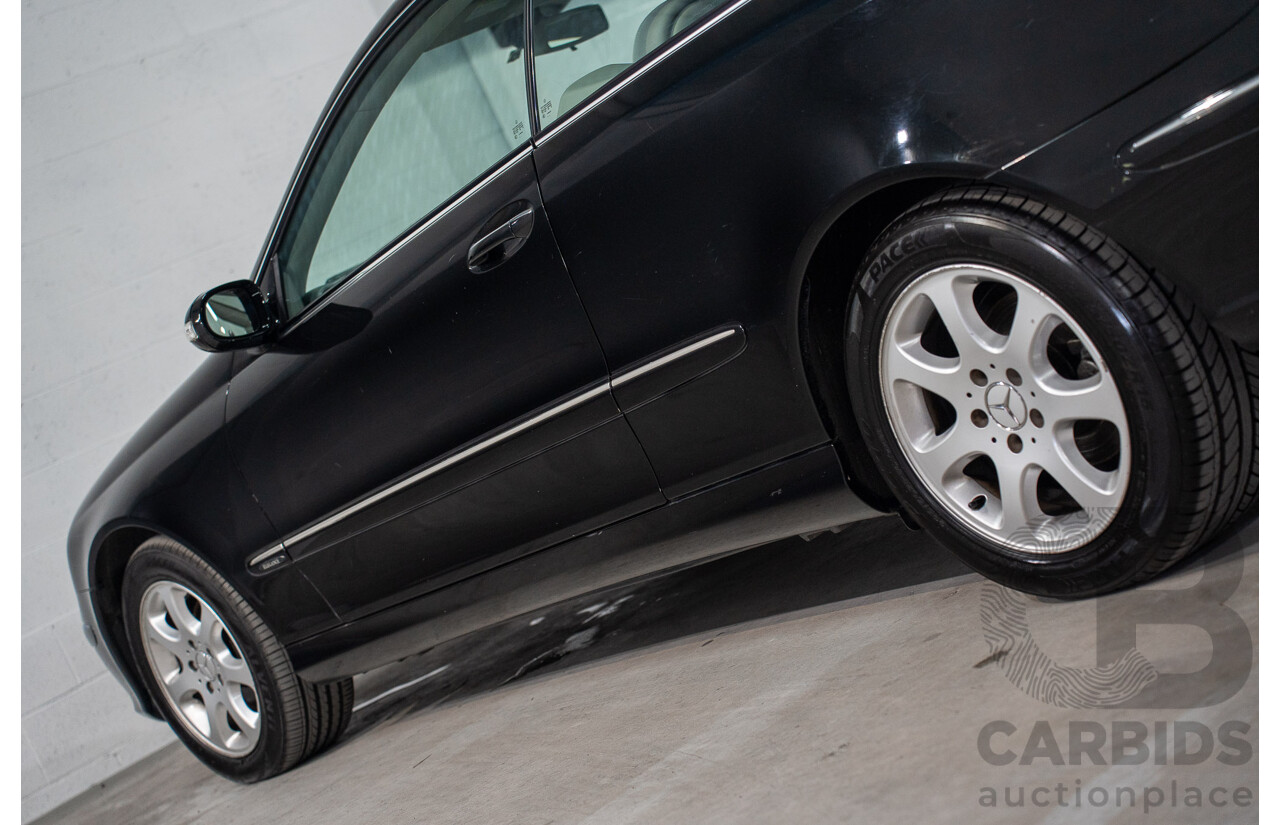 2/2005 Mercedes-Benz CLK200K Elegance C209 2d Coupe Obsidian Black Metallic Supercharged 1.8L