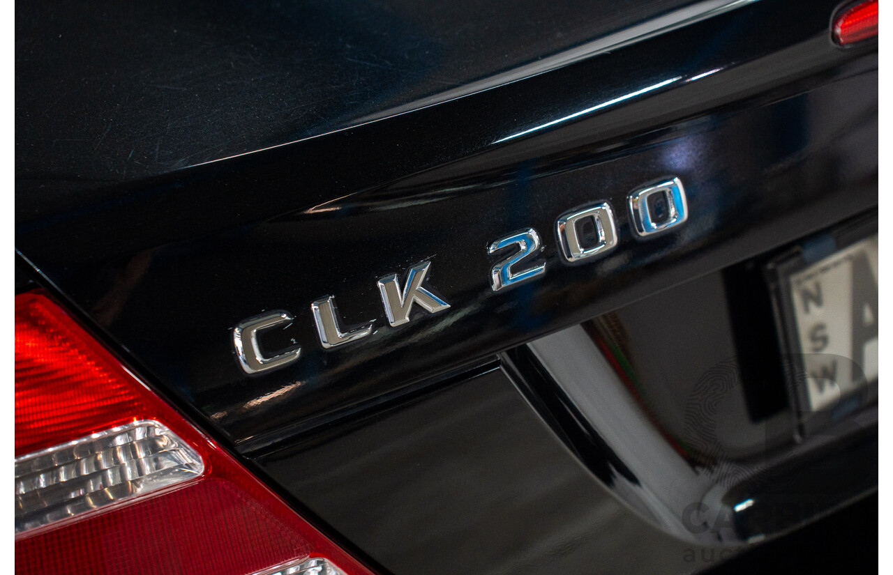 2/2005 Mercedes-Benz CLK200K Elegance C209 2d Coupe Obsidian Black Metallic Supercharged 1.8L