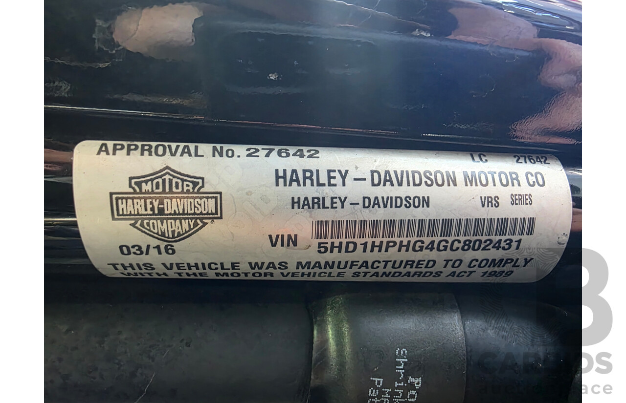 03/2016 Harley Davidson V-rod Muscle 1250cc Motorcycle