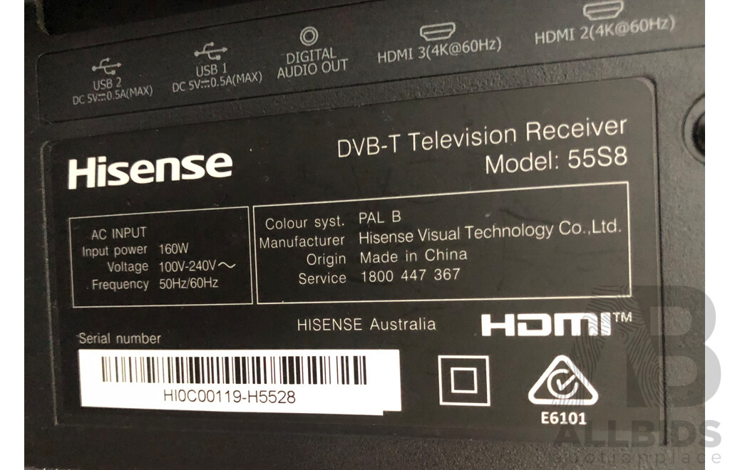 Hisense 55 Inch UHD 4K Smart Television(Series 8) with Oak Entertainment Unit