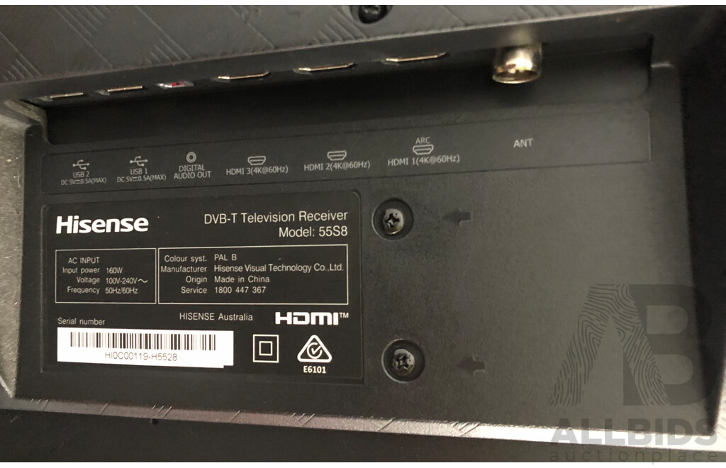 Hisense 55 Inch UHD 4K Smart Television(Series 8) with Oak Entertainment Unit