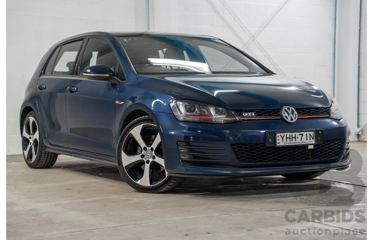 04/2017 Volkswagen Golf GTi (FWD) AU MY17 5d Hatchback Dark Iron Blue Metallic Turbo 2.0L