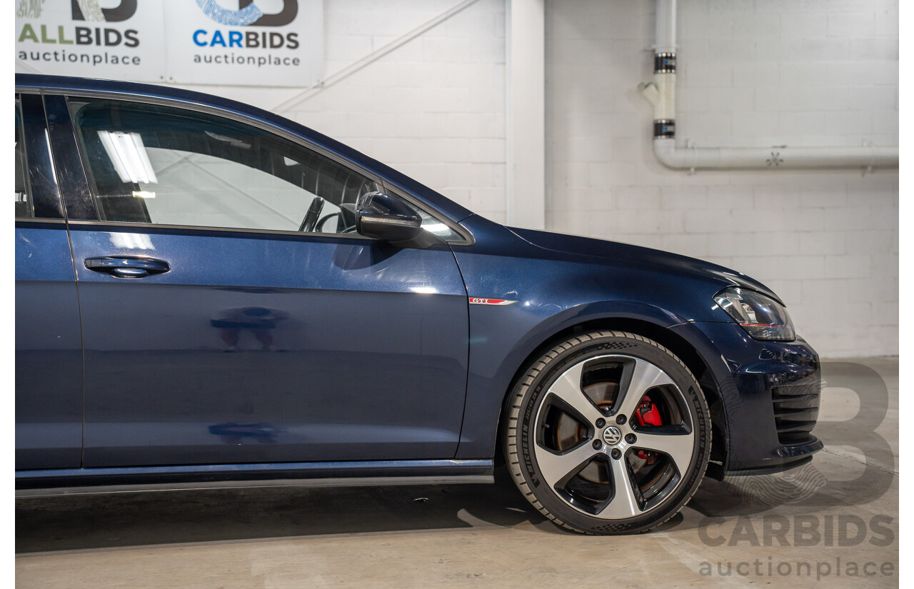 04/2017 Volkswagen Golf GTi (FWD) AU MY17 5d Hatchback Dark Iron Blue Metallic Turbo 2.0L