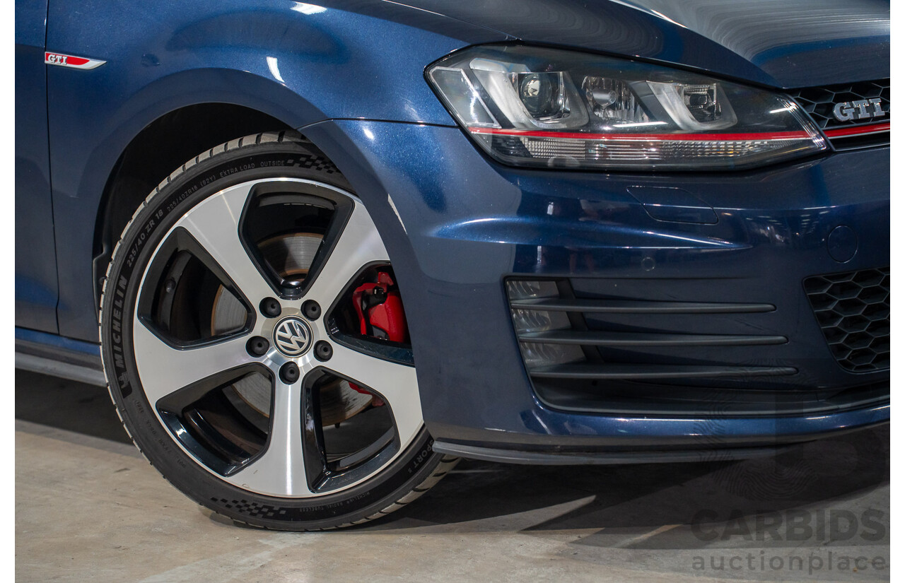 04/2017 Volkswagen Golf GTi (FWD) AU MY17 5d Hatchback Dark Iron Blue Metallic Turbo 2.0L