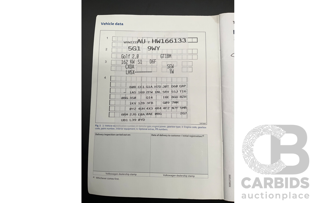 04/2017 Volkswagen Golf GTi (FWD) AU MY17 5d Hatchback Dark Iron Blue Metallic Turbo 2.0L