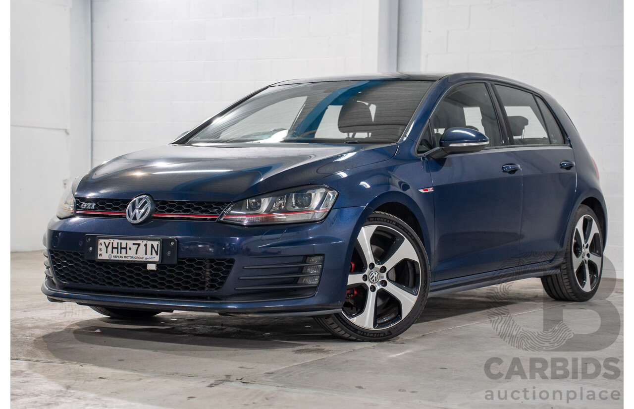 04/2017 Volkswagen Golf GTi (FWD) AU MY17 5d Hatchback Dark Iron Blue Metallic Turbo 2.0L