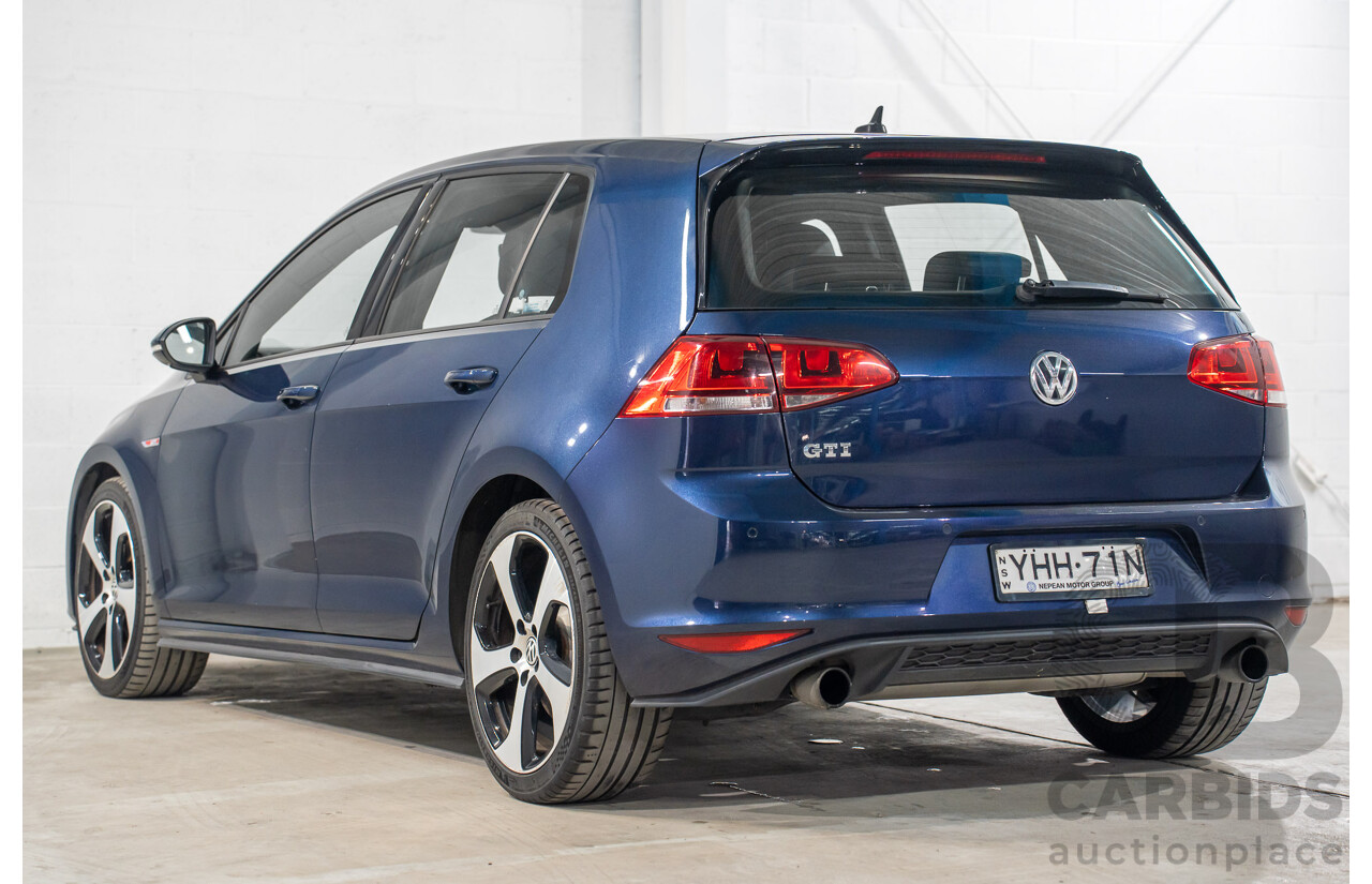04/2017 Volkswagen Golf GTi (FWD) AU MY17 5d Hatchback Dark Iron Blue Metallic Turbo 2.0L
