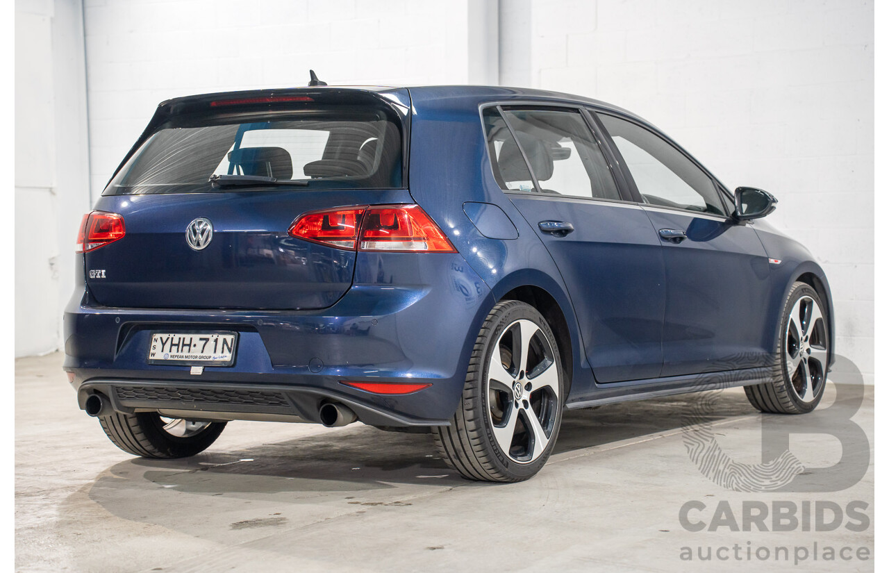 04/2017 Volkswagen Golf GTi (FWD) AU MY17 5d Hatchback Dark Iron Blue Metallic Turbo 2.0L