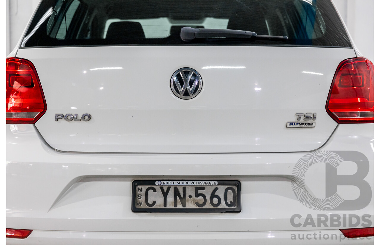 3/2015 Volkswagen Polo 81 TSI Comfortline 6R MY15 5d Hatchback Pure White Turbo 1.2L