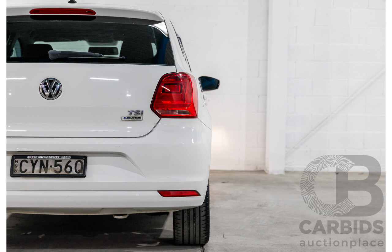 3/2015 Volkswagen Polo 81 TSI Comfortline 6R MY15 5d Hatchback Pure White Turbo 1.2L