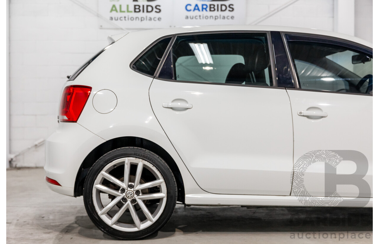 3/2015 Volkswagen Polo 81 TSI Comfortline 6R MY15 5d Hatchback Pure White Turbo 1.2L
