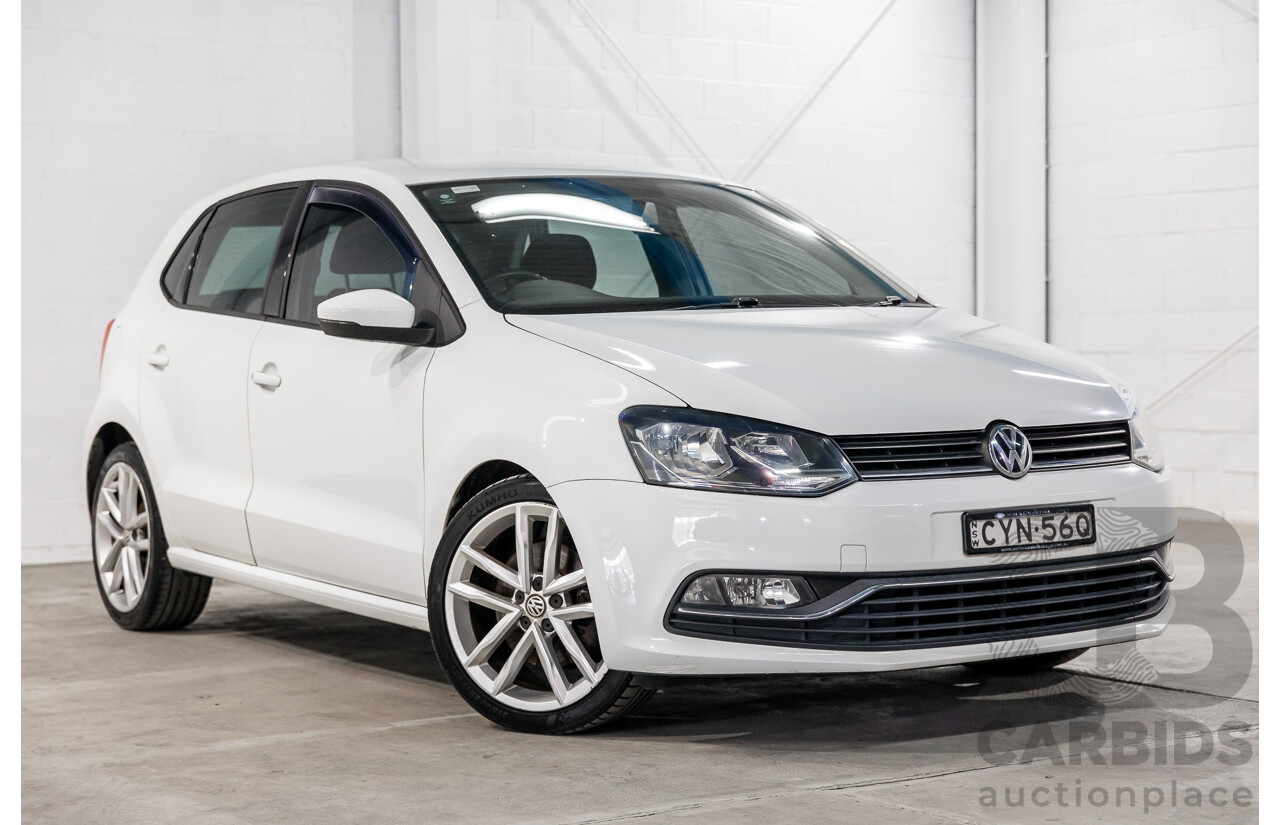 3/2015 Volkswagen Polo 81 TSI Comfortline 6R MY15 5d Hatchback Pure White Turbo 1.2L
