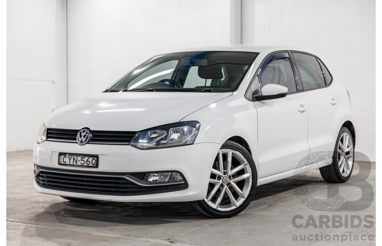 3/2015 Volkswagen Polo 81 TSI Comfortline 6R MY15 5d Hatchback Pure White Turbo 1.2L