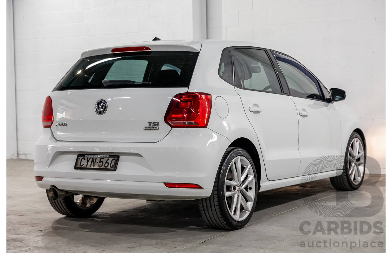 3/2015 Volkswagen Polo 81 TSI Comfortline 6R MY15 5d Hatchback Pure White Turbo 1.2L