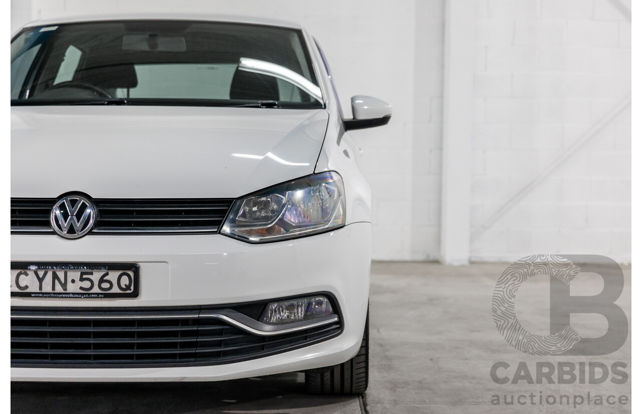 3/2015 Volkswagen Polo 81 TSI Comfortline 6R MY15 5d Hatchback Pure White Turbo 1.2L