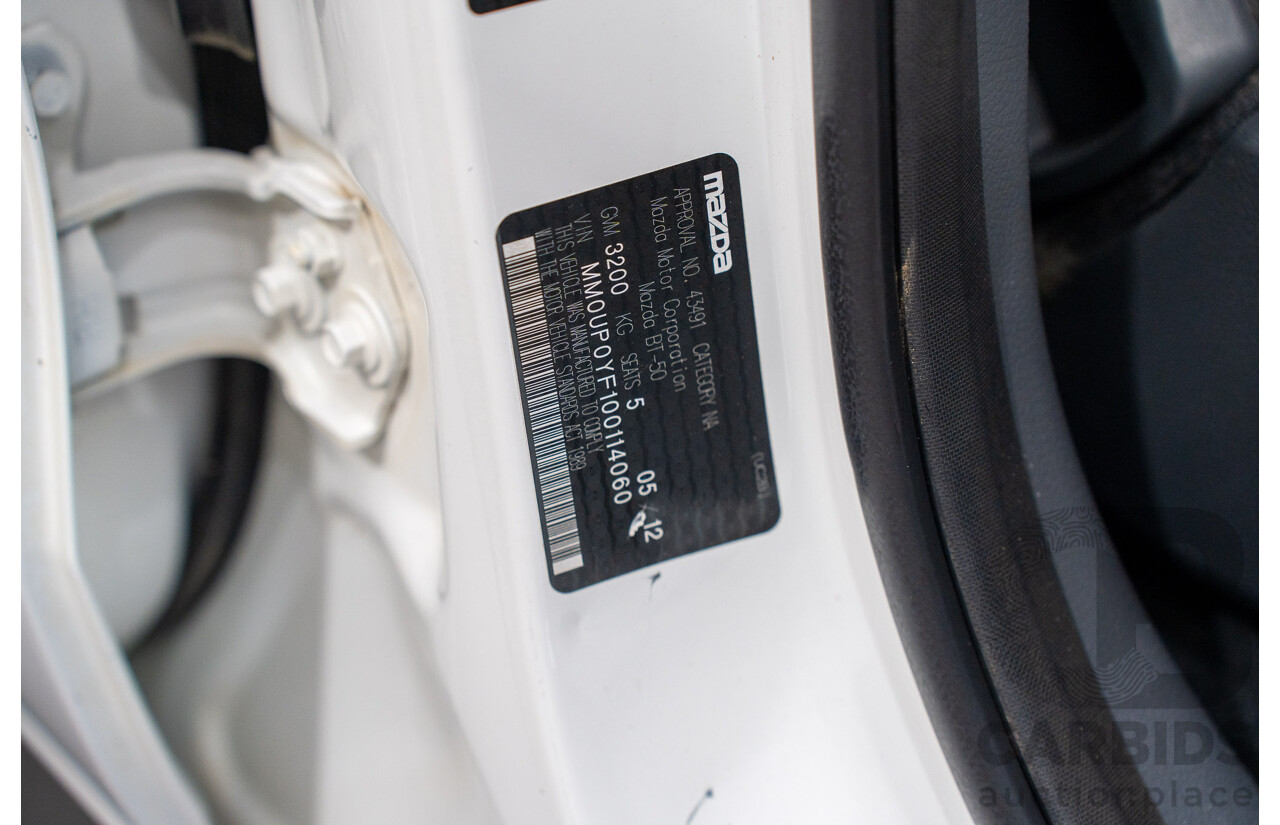 5/2012 Mazda BT50 XTR (4x4)  Dual Cab Utility White Turbo Diesel 3.2L