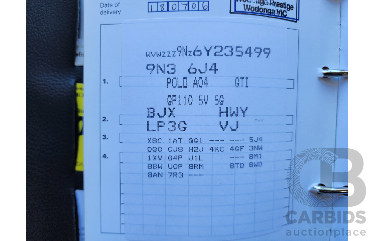 7/2006 Volkswagen Polo GTi 9N 3d Hatchback Red 1.8L