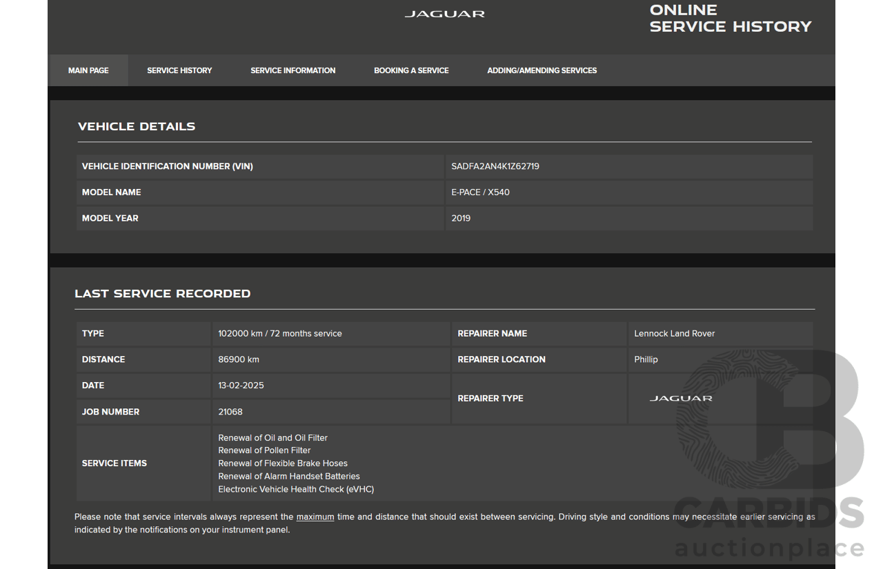 06/2019 Jaguar E-Pace D150S (AWD) 110kW X540 MY19 4D Wagon Caldera Red Turbo Diesel 2.0L