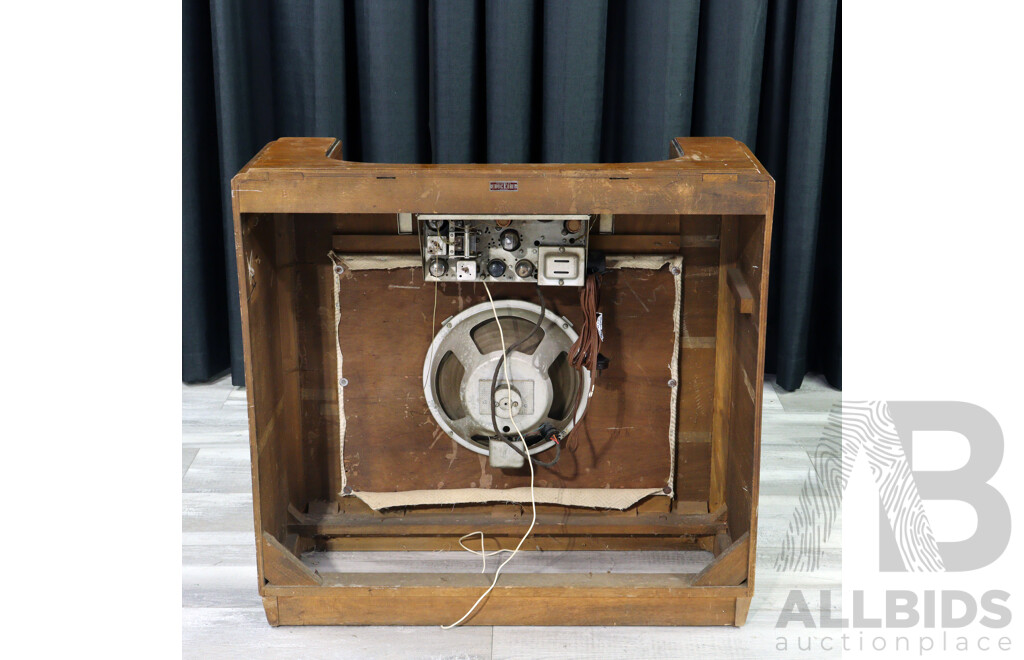 Vintage Hotpoint Valve Radio in Walnut Cabinet by 'Dickin'