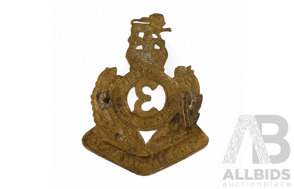 Vintage Australian Brass Werriwa Regiment 3rd Infantry Battalion Hat Badge, 1930 to 1942
