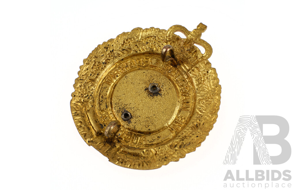 Vintage Brass Macquarie Regiment 13th Infantry Battalion Hat Badge, 1948 to 1953