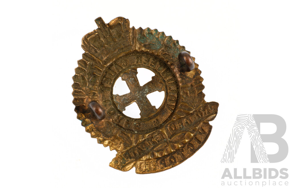 Vintage Brass Victorian Volunteer Cadet Corp Hat Badge