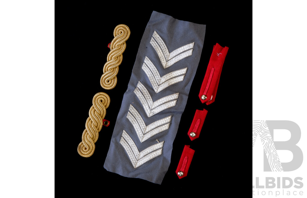 Collection Australian Army Colonels Shoulder & Collar Flashes Including Gold Braid Rank Examples and Silver Braid Examples